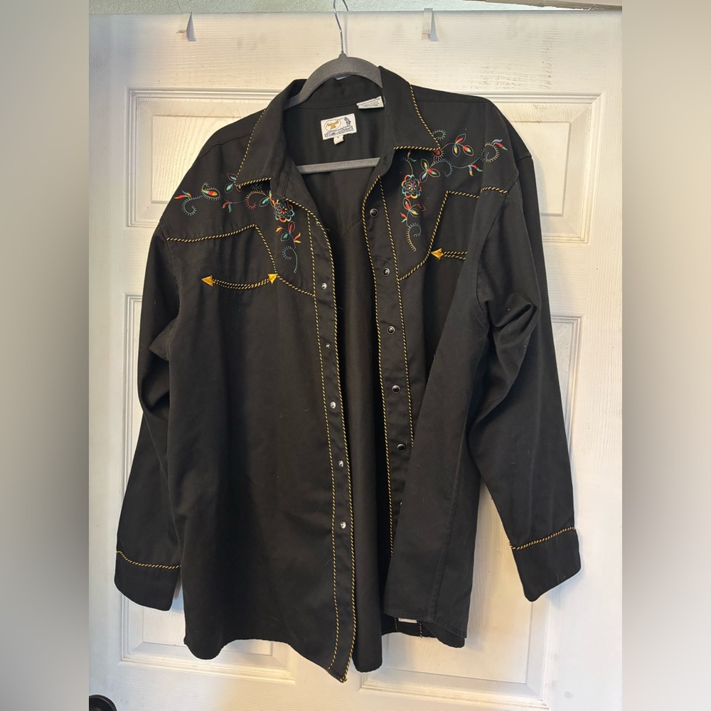 Black embroidered shirt